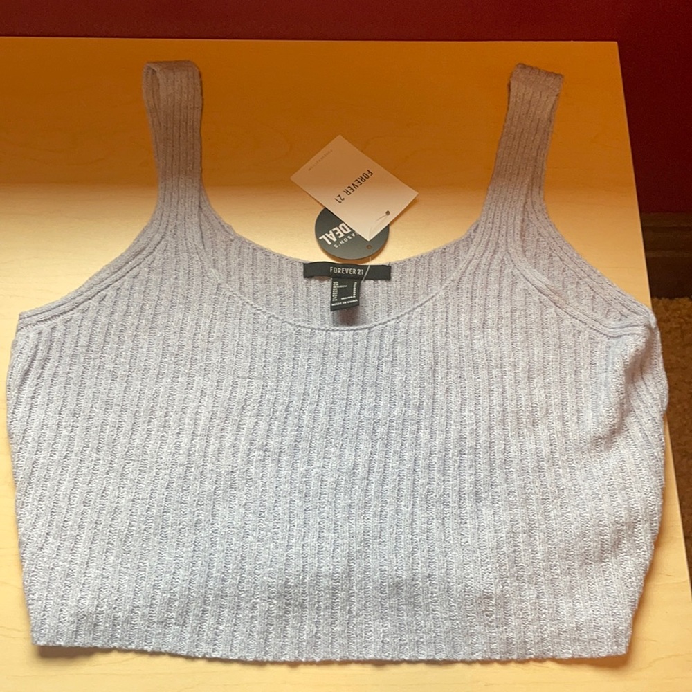 Forever 21 light blue- purple sweater tank/crop top.